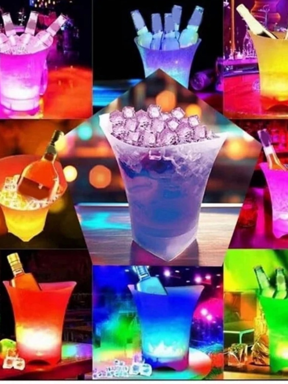 LED Ice Bucket with Bluetooth Speaker Lighted Beverage Tub for Parties Portable - Picture 2 of 7